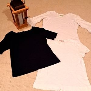 Layer for fall! Talbots, LOFT, & Lolly Wolly soft T's.